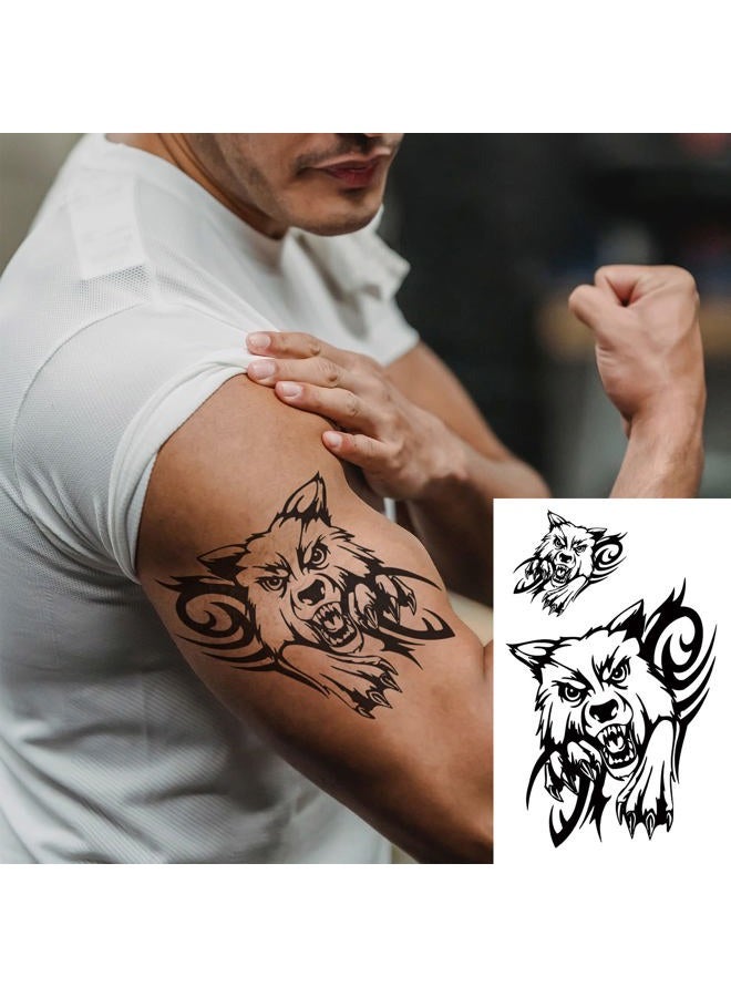 Anrituo 19Pcs Wolf Scorpion Full Arm Half Sleeve Fake Temporary Tattoo Sticker For Man - Image 5